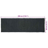 Produktbild för Områdesmattor Mörkgrå 80 x 300 cm Jute