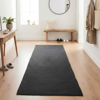 Produktbild för Områdesmattor Mörkgrå 80 x 400 cm Jute