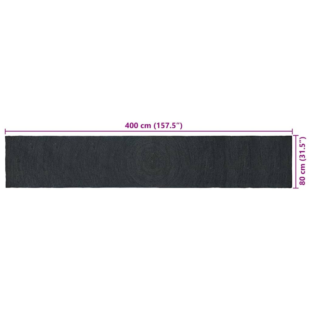 Produktbild för Områdesmattor Mörkgrå 80 x 400 cm Jute