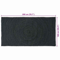 Produktbild för Områdesmattor Mörkgrå 100 x 200 cm Jute