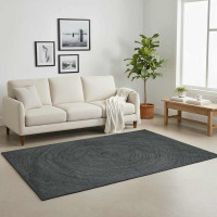 Produktbild för Områdesmattor Mörkgrå 120 x 120 cm Jute