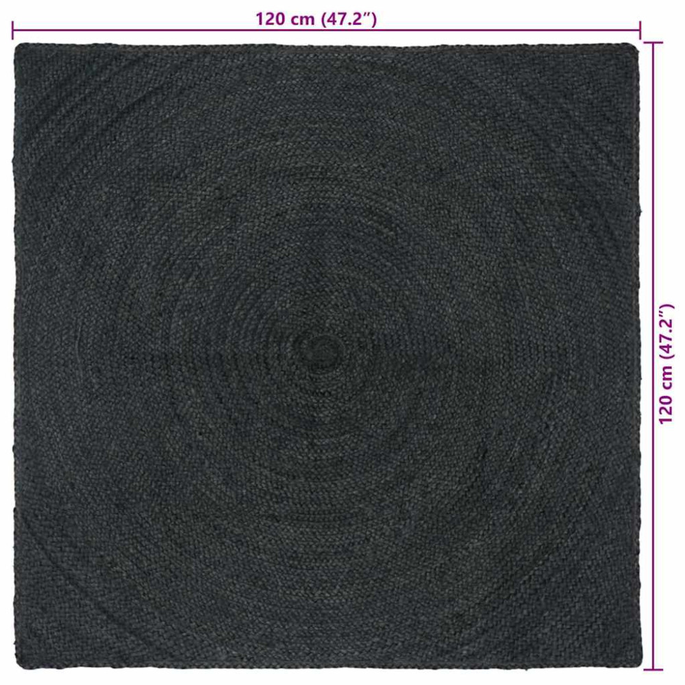 Produktbild för Områdesmattor Mörkgrå 120 x 120 cm Jute