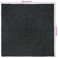 Produktbild för Områdesmattor Mörkgrå 120 x 120 cm Jute