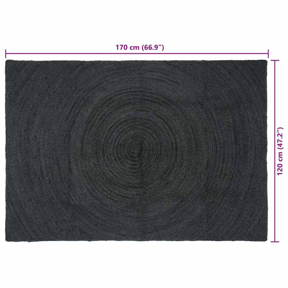 Produktbild för Områdesmattor Mörkgrå 120 x 170 cm Jute