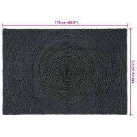 Produktbild för Områdesmattor Mörkgrå 120 x 170 cm Jute