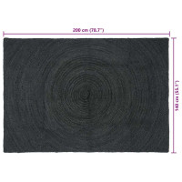 Produktbild för Områdesmattor Mörkgrå 140 x 200 cm Jute
