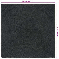 Produktbild för Områdesmattor Mörkgrå 160 x 160 cm Jute