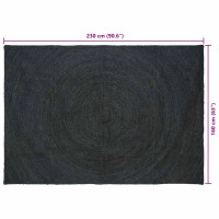 Produktbild för Områdesmattor Mörkgrå 160 x 230 cm Jute
