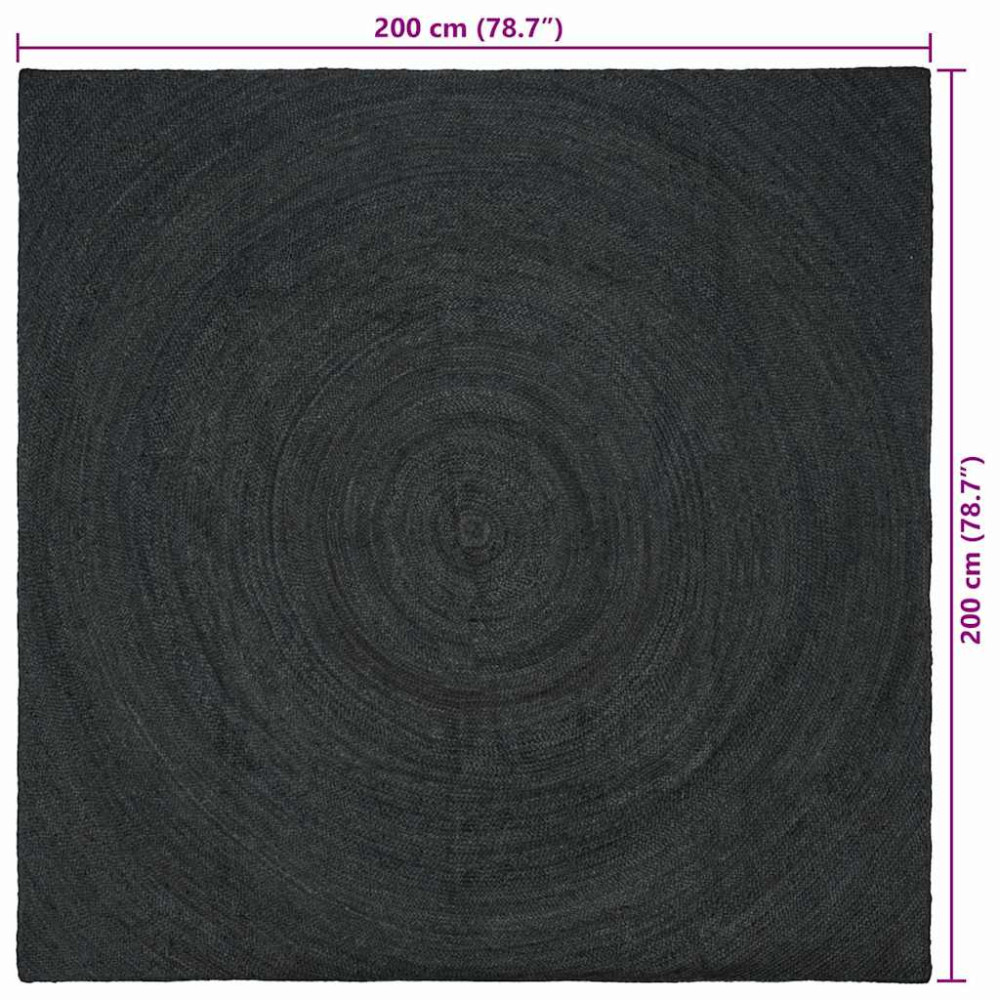 Produktbild för Områdesmattor Mörkgrå 200 x 200 cm Jute