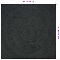 Produktbild för Områdesmattor Mörkgrå 200 x 200 cm Jute