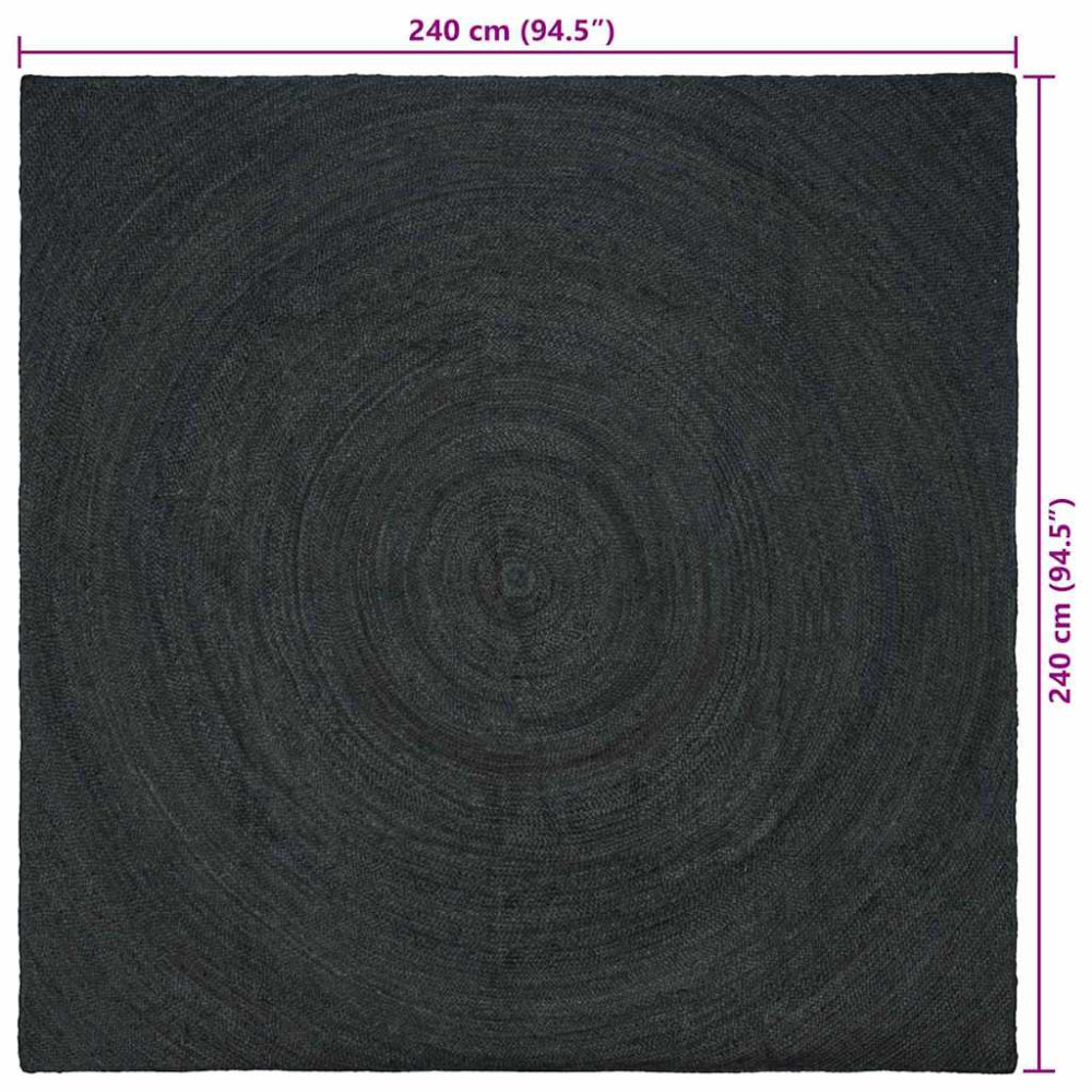 Produktbild för Områdesmattor Mörkgrå 240 x 240 cm Jute