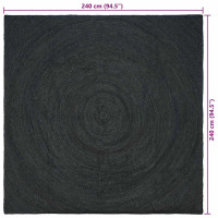 Produktbild för Områdesmattor Mörkgrå 240 x 240 cm Jute