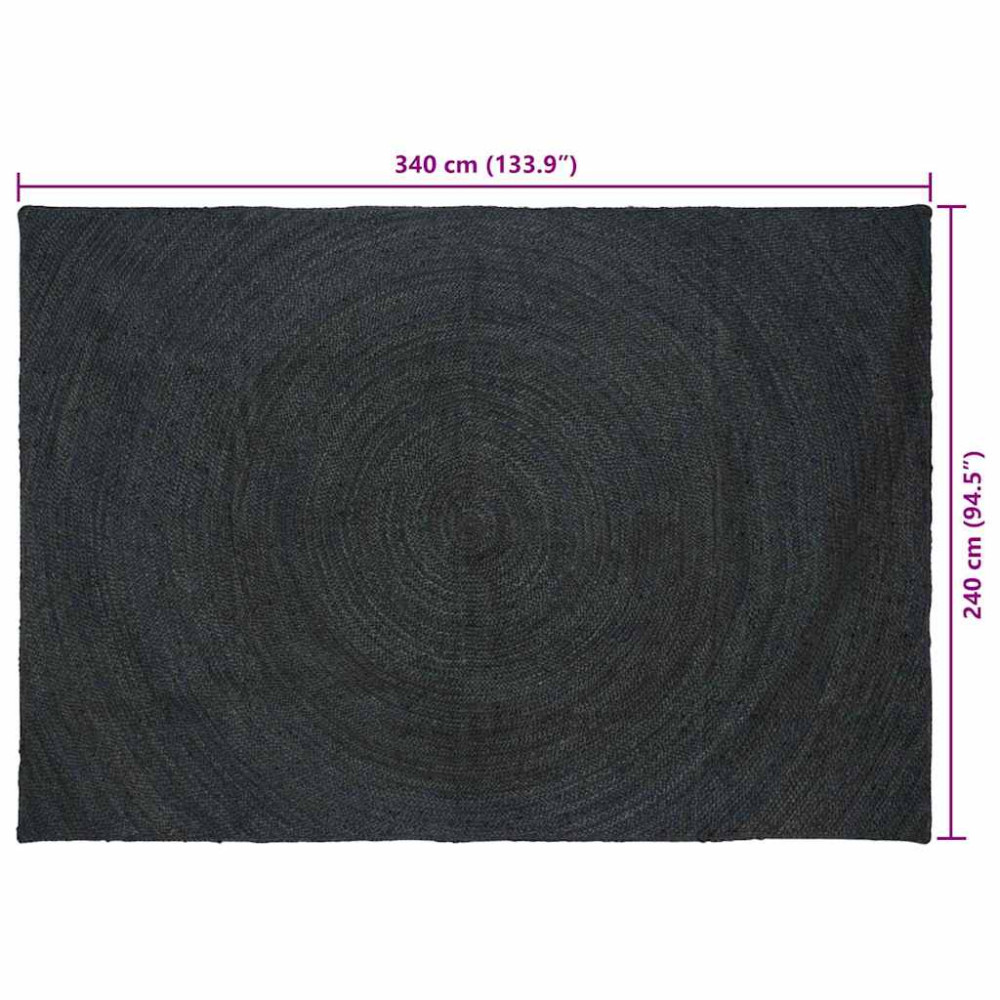 Produktbild för Områdesmattor Mörkgrå 240 x 340 cm Jute