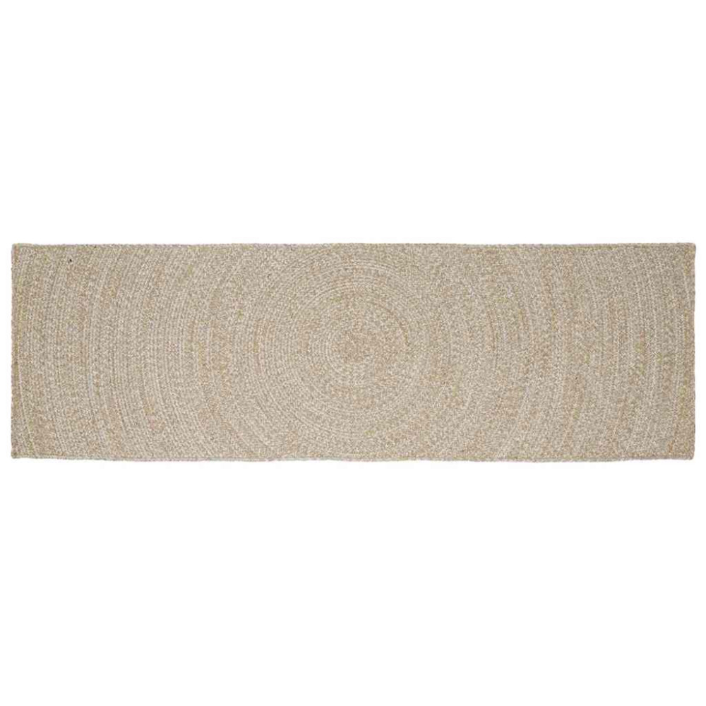 Produktbild för Områdesmattor Naturlig och vit 60 x 250 cm Jute