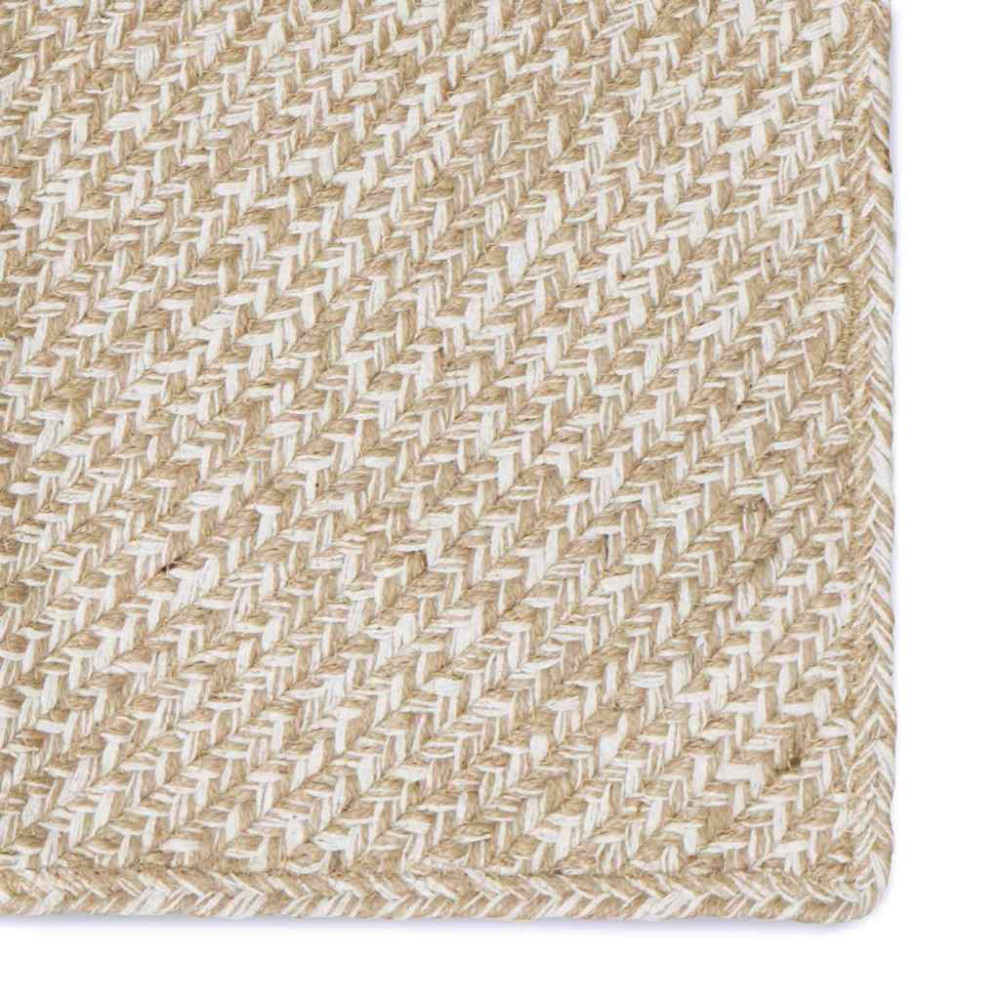 Produktbild för Områdesmattor Naturlig och vit 60 x 250 cm Jute