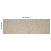 Produktbild för Områdesmattor Naturlig och vit 60 x 250 cm Jute