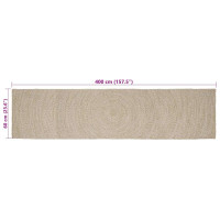 Produktbild för Områdesmattor Naturlig och vit 60 x 400 cm Jute