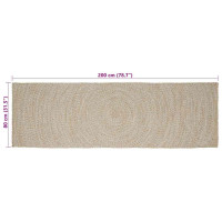 Produktbild för Områdesmattor Naturlig och vit 80 x 200 cm Jute