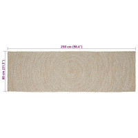 Produktbild för Områdesmattor Naturlig och vit 80 x 250 cm Jute