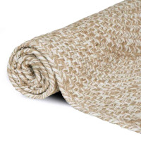 Produktbild för Områdesmattor Naturlig och vit 80 x 400 cm Jute