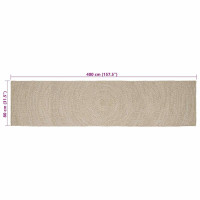 Produktbild för Områdesmattor Naturlig och vit 80 x 400 cm Jute