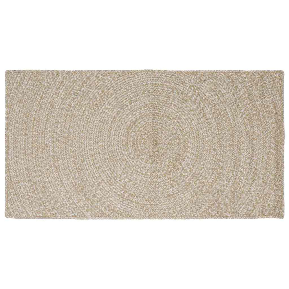 Produktbild för Områdesmattor Naturlig och vit 100 x 200 cm Jute