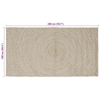 Produktbild för Områdesmattor Naturlig och vit 100 x 200 cm Jute