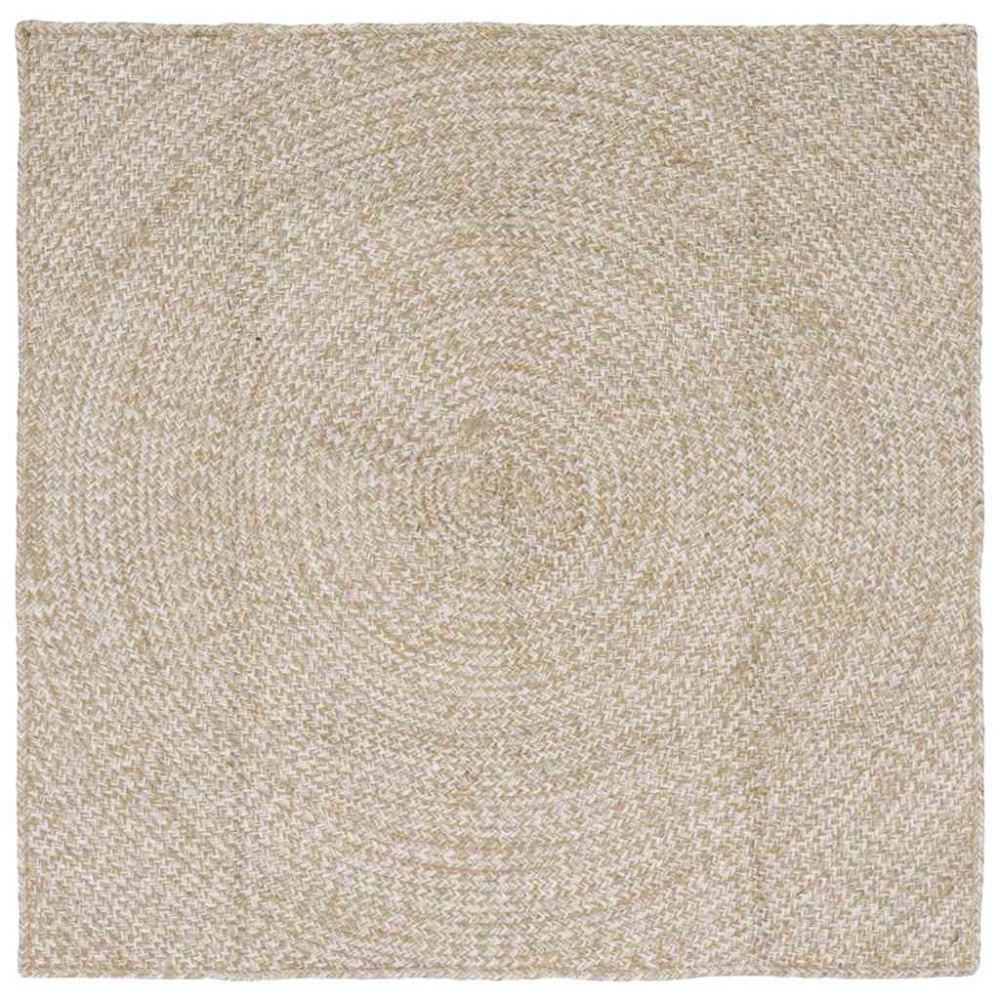 Produktbild för Områdesmattor Naturlig och vit 120 x 120 cm Jute