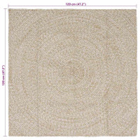 Produktbild för Områdesmattor Naturlig och vit 120 x 120 cm Jute