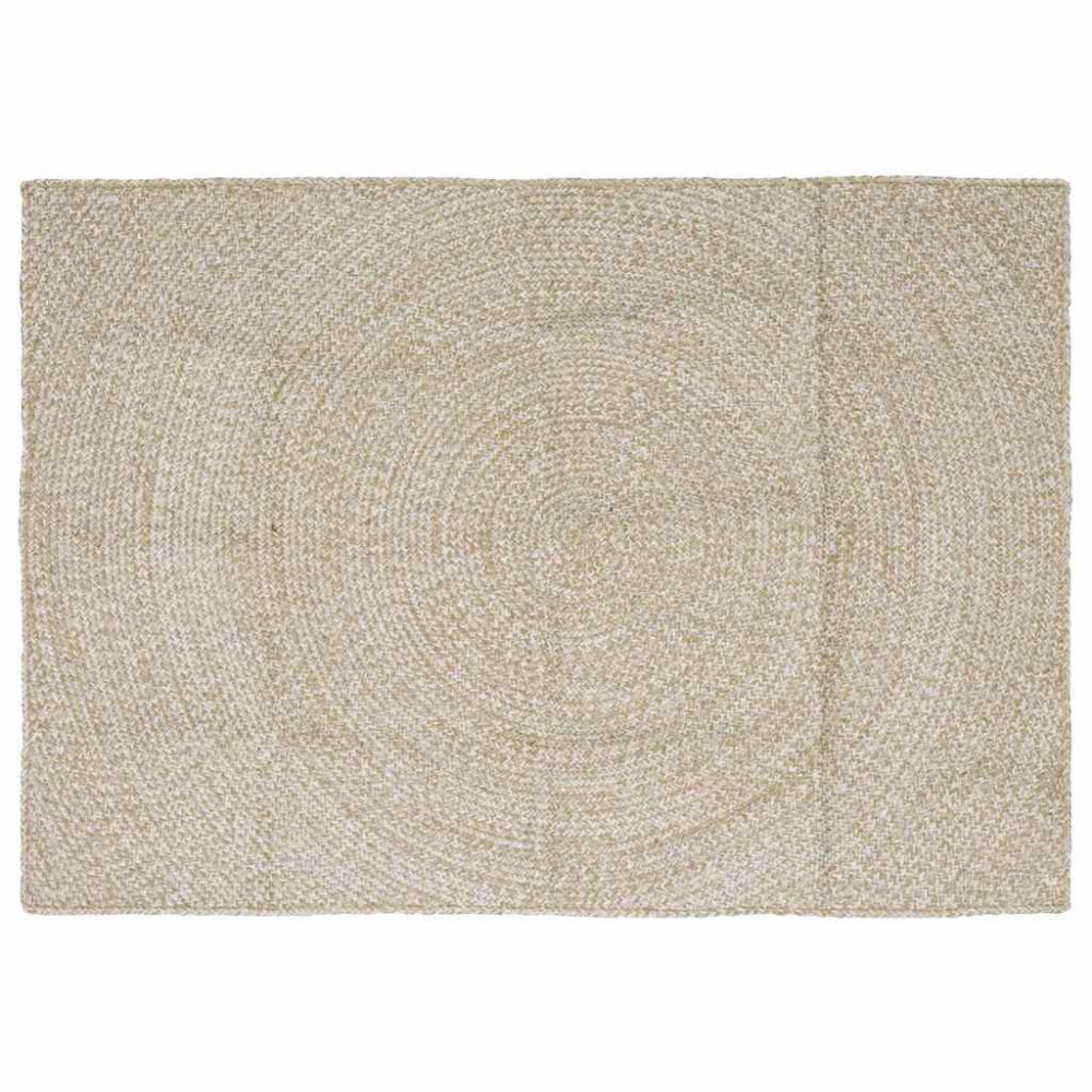 Produktbild för Områdesmattor Naturlig och vit 120 x 170 cm Jute