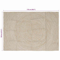 Produktbild för Områdesmattor Naturlig och vit 120 x 170 cm Jute