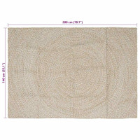Produktbild för Områdesmattor Naturlig och vit 140 x 200 cm Jute