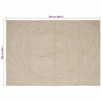 Produktbild för Områdesmattor Naturlig och vit 160 x 230 cm Jute