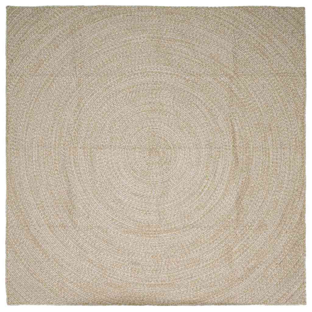 Produktbild för Områdesmattor Naturlig och vit 200 x 200 cm Jute