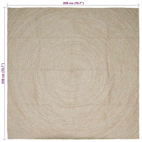 Produktbild för Områdesmattor Naturlig och vit 200 x 200 cm Jute