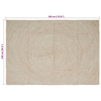 Produktbild för Områdesmattor Naturlig och vit 240 x 340 cm Jute