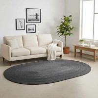 Produktbild för Områdesmattor Mörkgrå 122 x 183 cm Jute