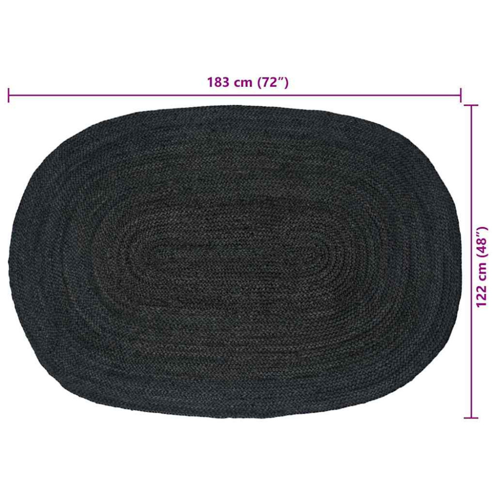 Produktbild för Områdesmattor Mörkgrå 122 x 183 cm Jute