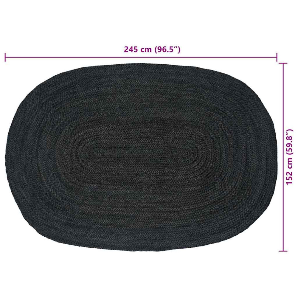 Produktbild för Områdesmattor Mörkgrå 152 x 245 cm Jute