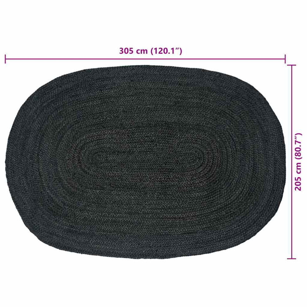 Produktbild för Områdesmattor Mörkgrå 205 x 305 cm Jute