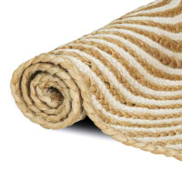 Produktbild för Områdesmattor Vit 80 x 200 cm Jute