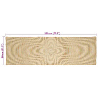 Produktbild för Områdesmattor Vit 80 x 200 cm Jute