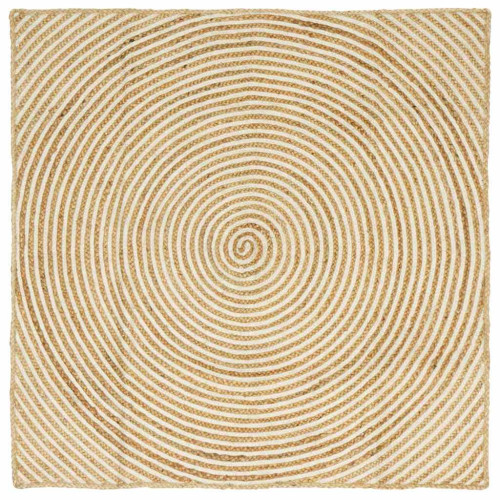 vidaXL Områdesmattor Vit 120 x 120 cm Jute