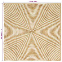 Produktbild för Områdesmattor Vit 120 x 120 cm Jute