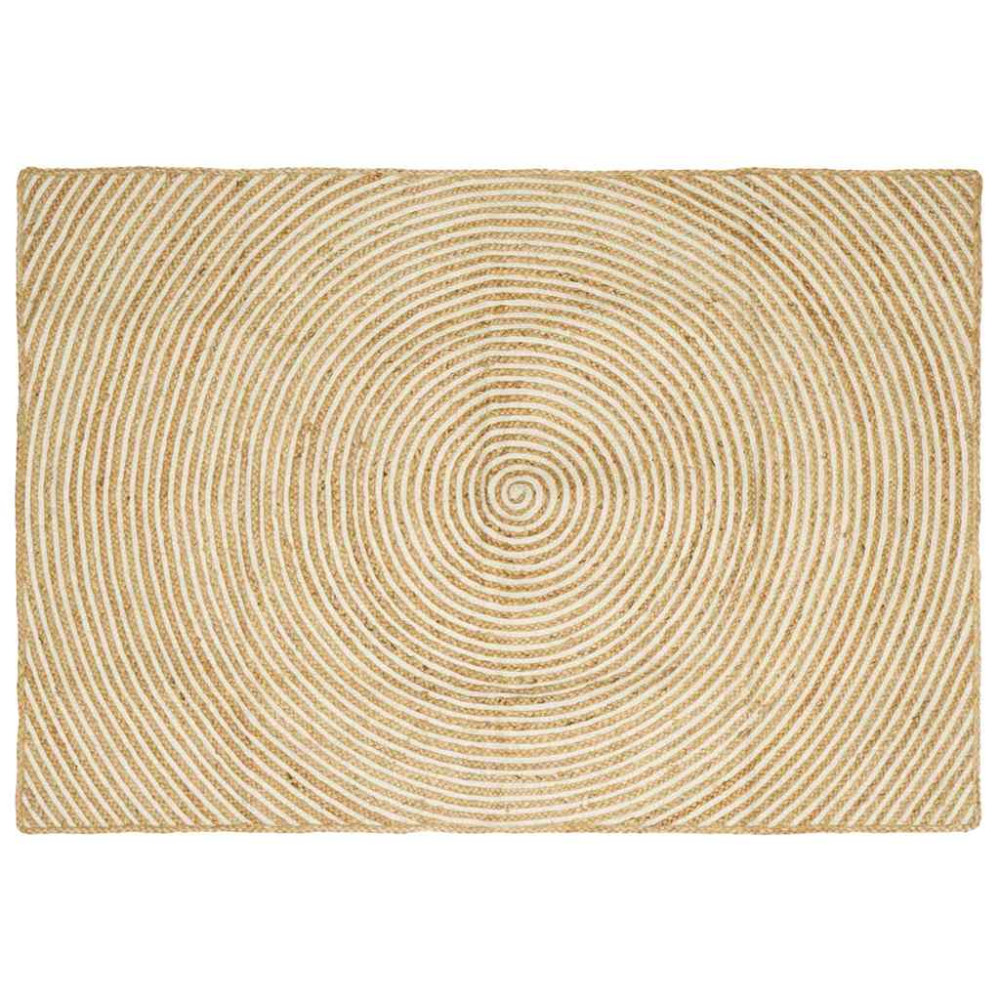 Produktbild för Områdesmattor Vit 140 x 200 cm Jute
