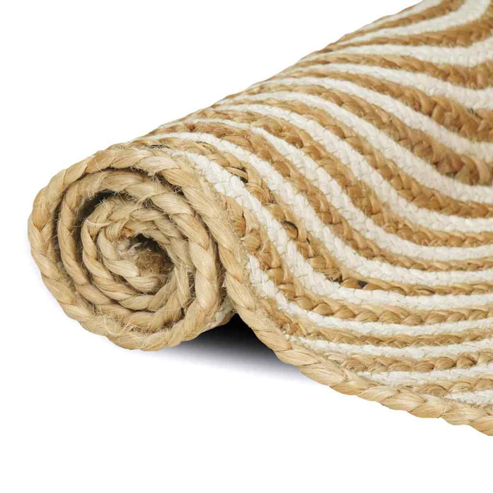 Produktbild för Områdesmattor Vit 140 x 200 cm Jute