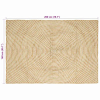 Produktbild för Områdesmattor Vit 140 x 200 cm Jute