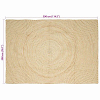Produktbild för Områdesmattor Vit 200 x 290 cm Jute