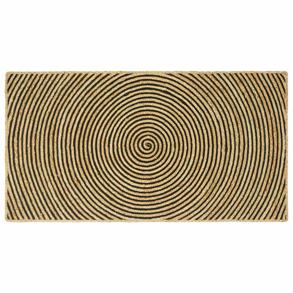 Produktbild för Områdesmattor Svart 80 x 150 cm Jute