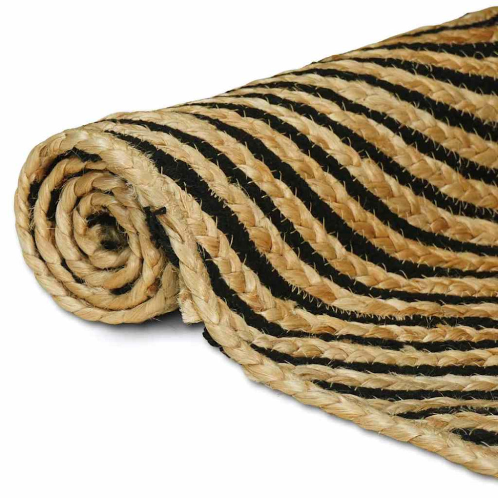 Produktbild för Områdesmattor Svart 80 x 150 cm Jute